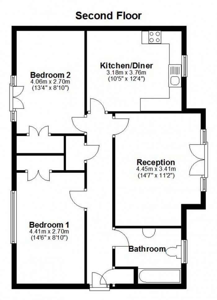 Floorplan for Towpath Walk, E9