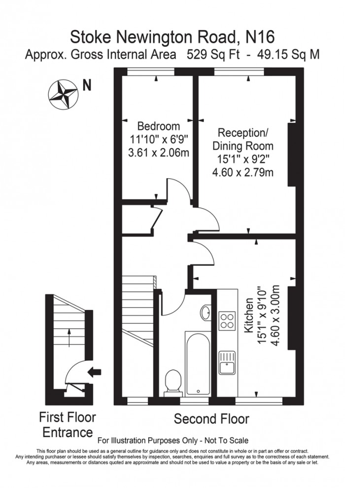 Floorplan for Stoke Newington, N16