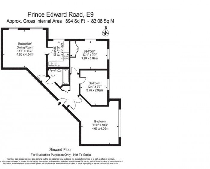 Floorplan for Prince Edwards Road, E9