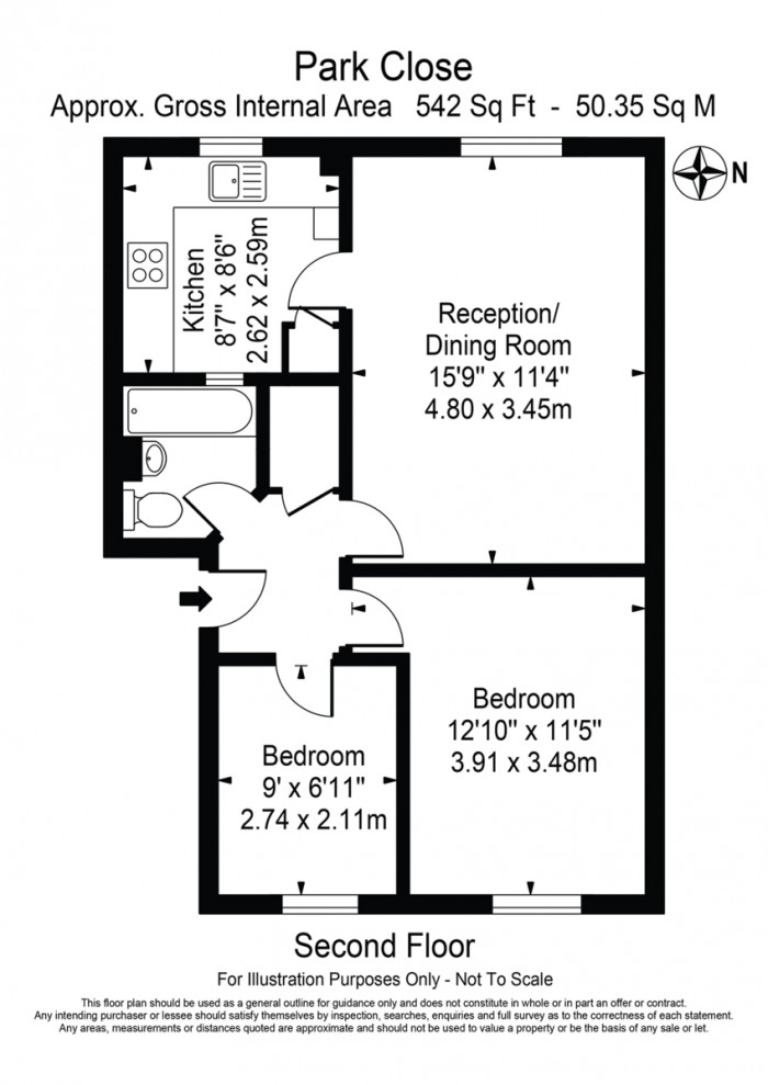 Floorplan for Park Close, E9