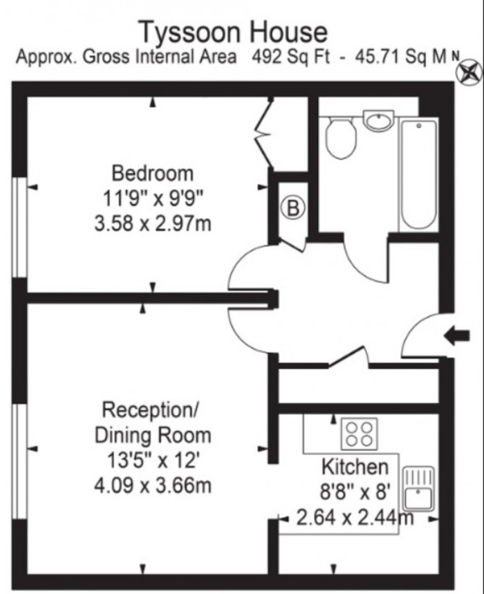 Floorplan for Victoria Park Road, E9