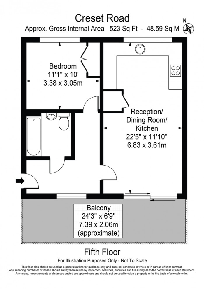 Floorplan for Cresset Road, E9