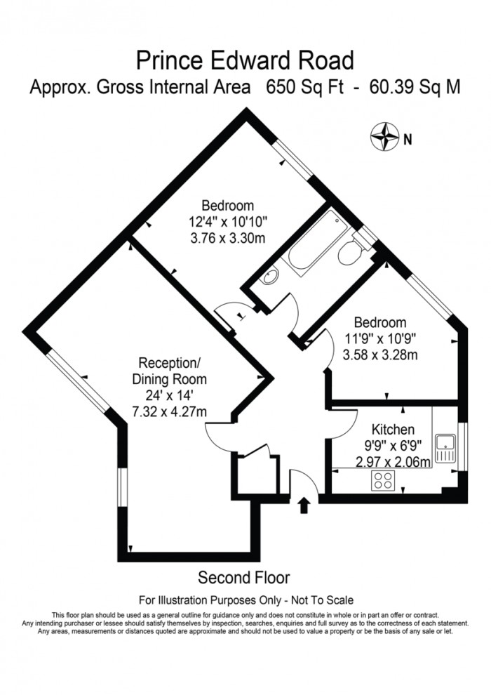 Floorplan for Prince Edward Road, E9