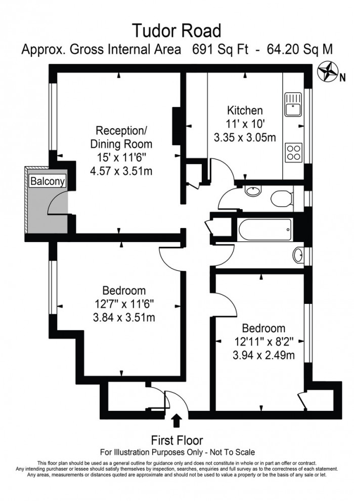 Floorplan for Tudor Road, E9