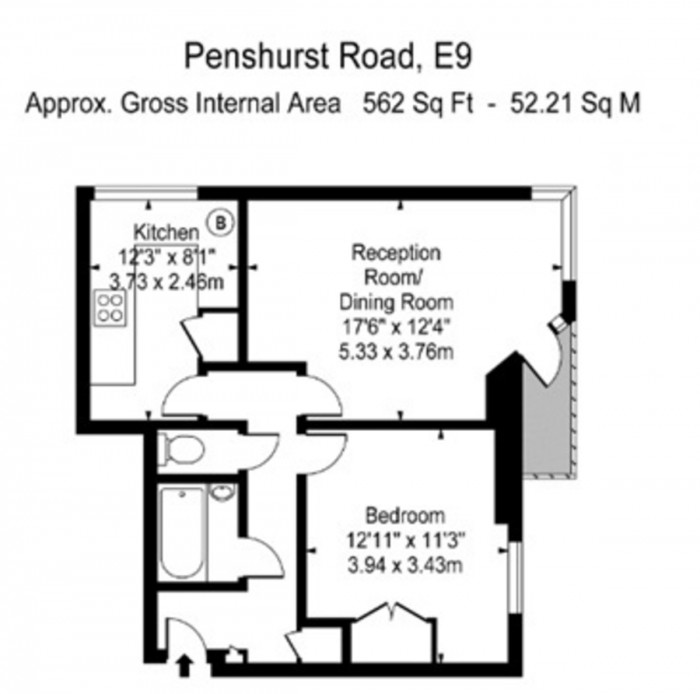 Floorplan for Penshurst Road, E9