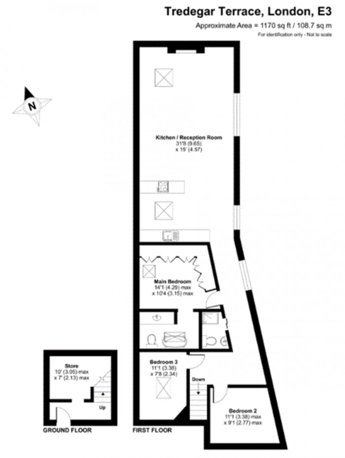 Floorplan for Tredegar Terrace, E3
