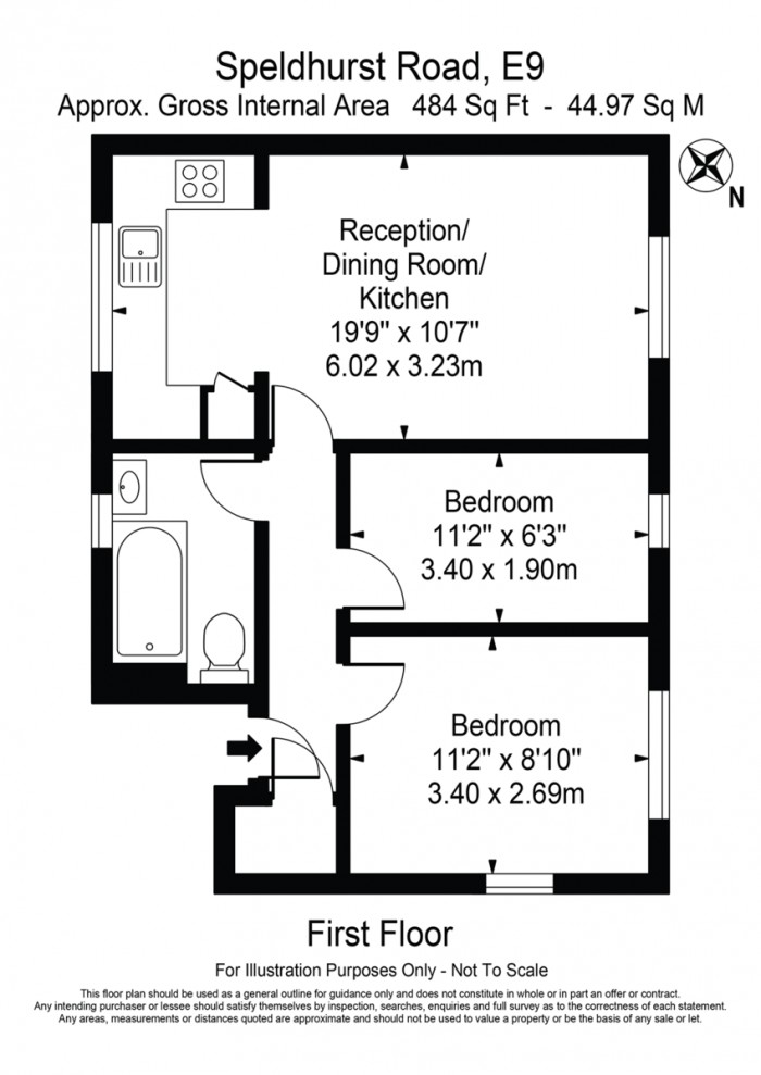 Floorplan for Speldhurst Road, E9