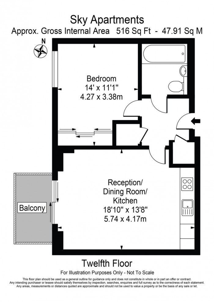 Floorplan for Sky Apartments, E9