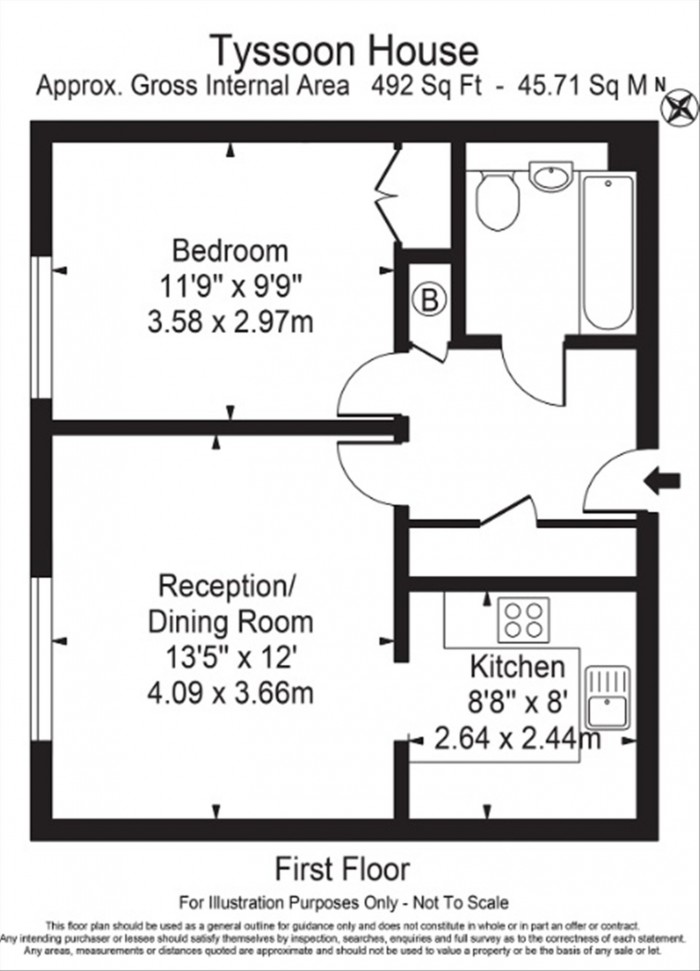 Floorplan for Flat 18, Tysson House, 358, E9